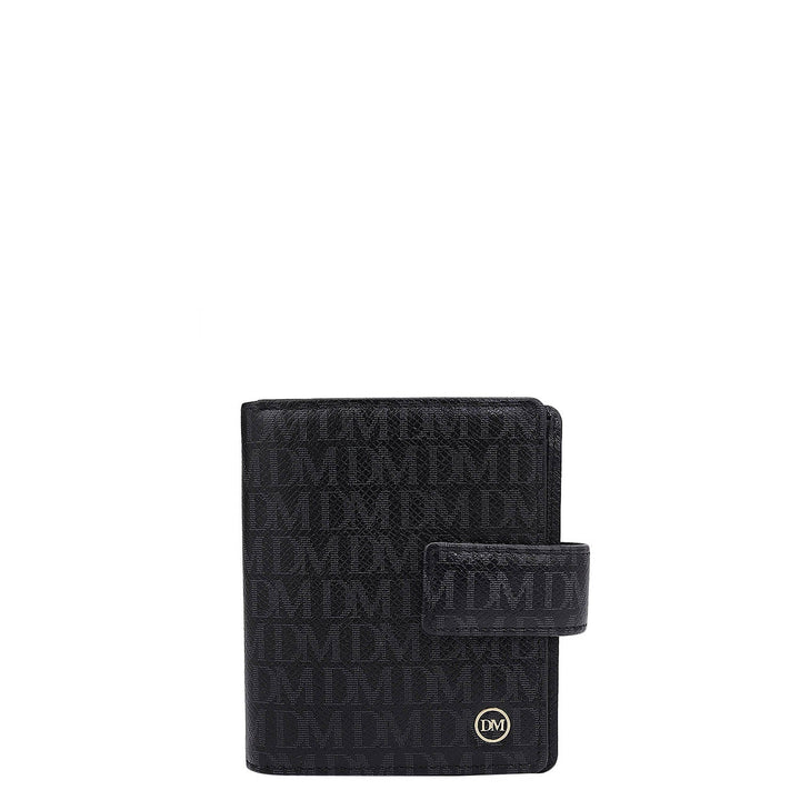 Monogram Leather Ladies Wallet - Black