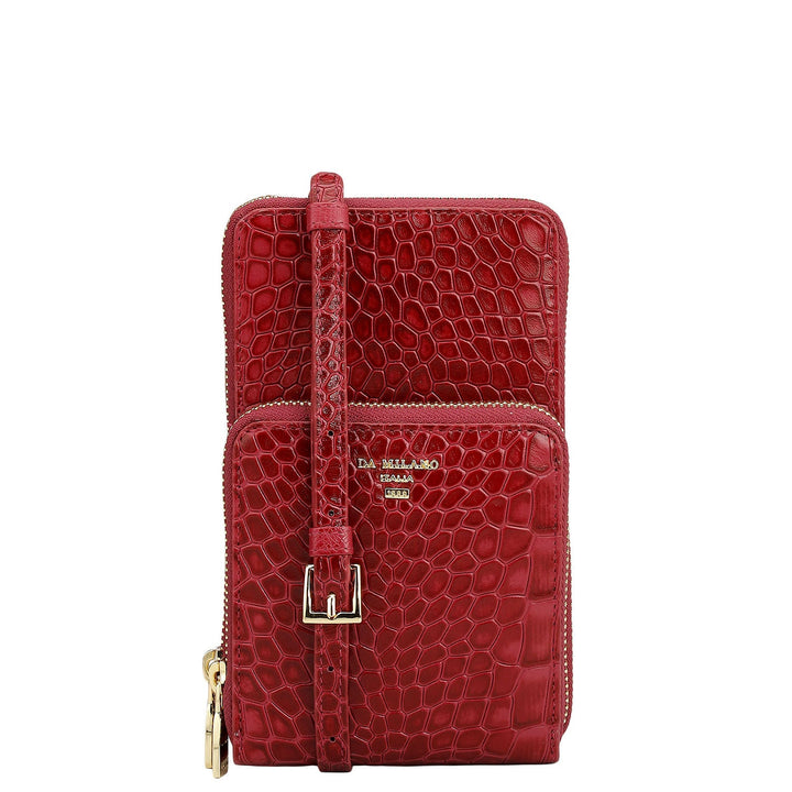 Croco Leather Crossbody - Plumberry