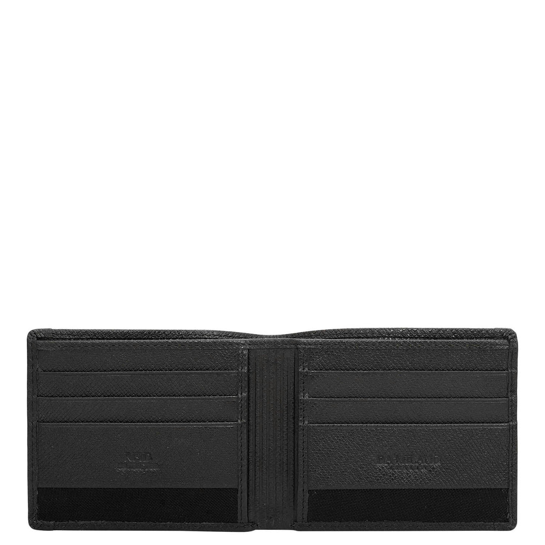 Black Bifold Leather Mens Wallet