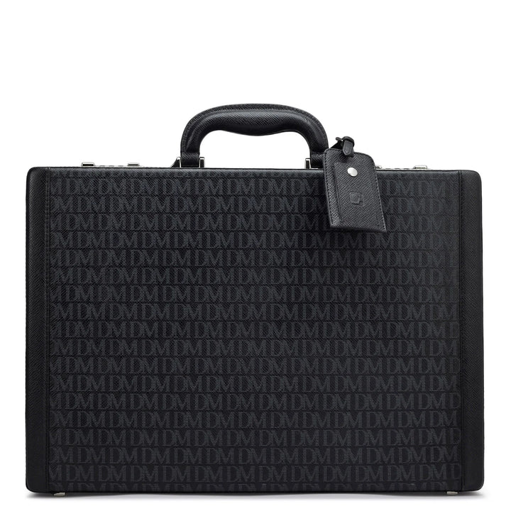 Monogram Leather Briefcase - Black