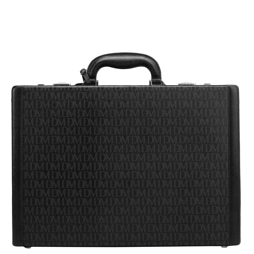 Monogram Leather Briefcase - Black