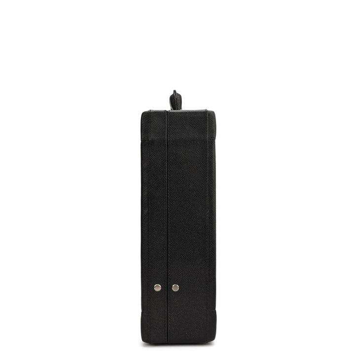 Croco Leather Brief Case - Black