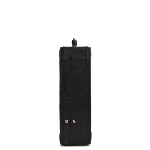 Croco Leather Brief Case - Black