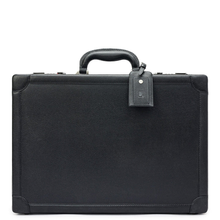 Franzy Leather Brief Case - Black