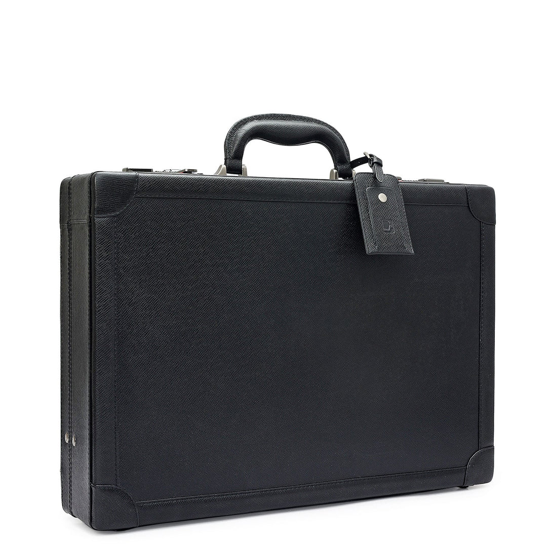 Franzy Leather Brief Case - Black