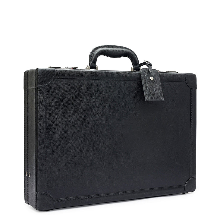 Franzy Leather Brief Case - Black