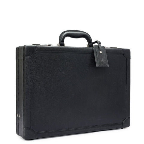 Franzy Leather Brief Case - Black
