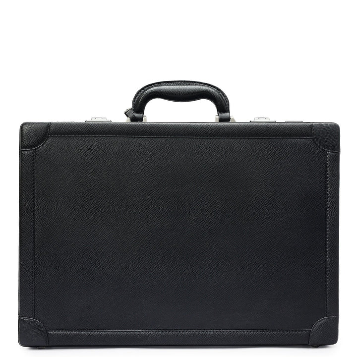 Franzy Leather Brief Case - Black