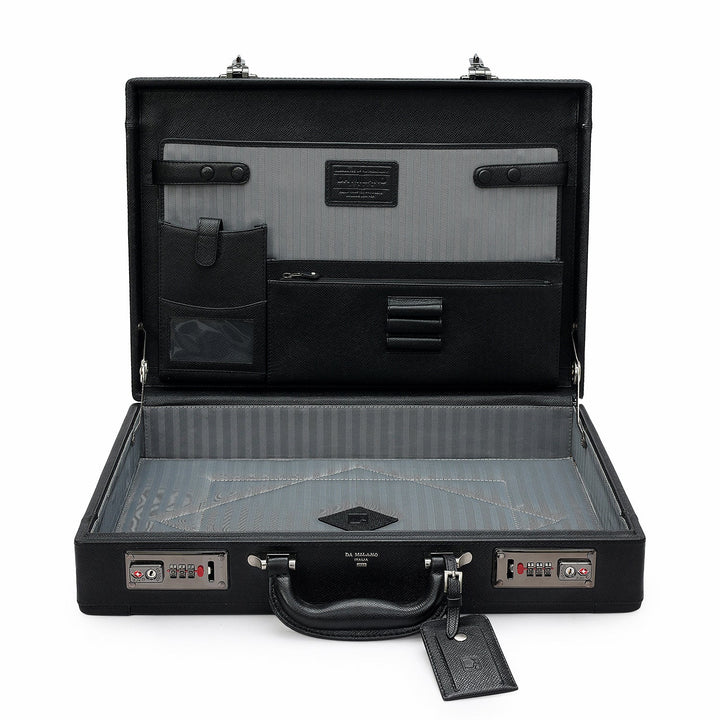 Franzy Leather Brief Case - Black