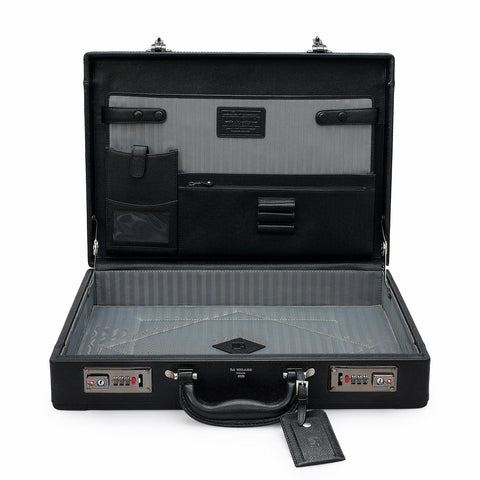 Franzy Leather Brief Case - Black