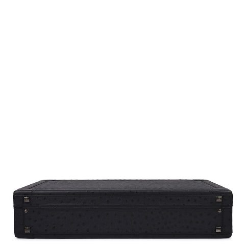 Ostrich Leather Brief Case - Black