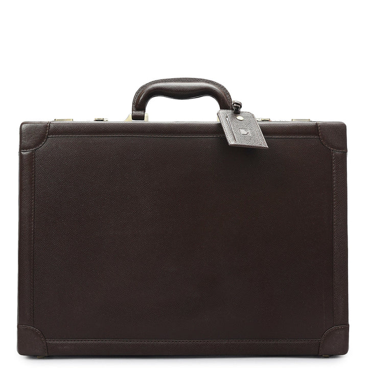 Franzy Leather Brief Case - Chocolate
