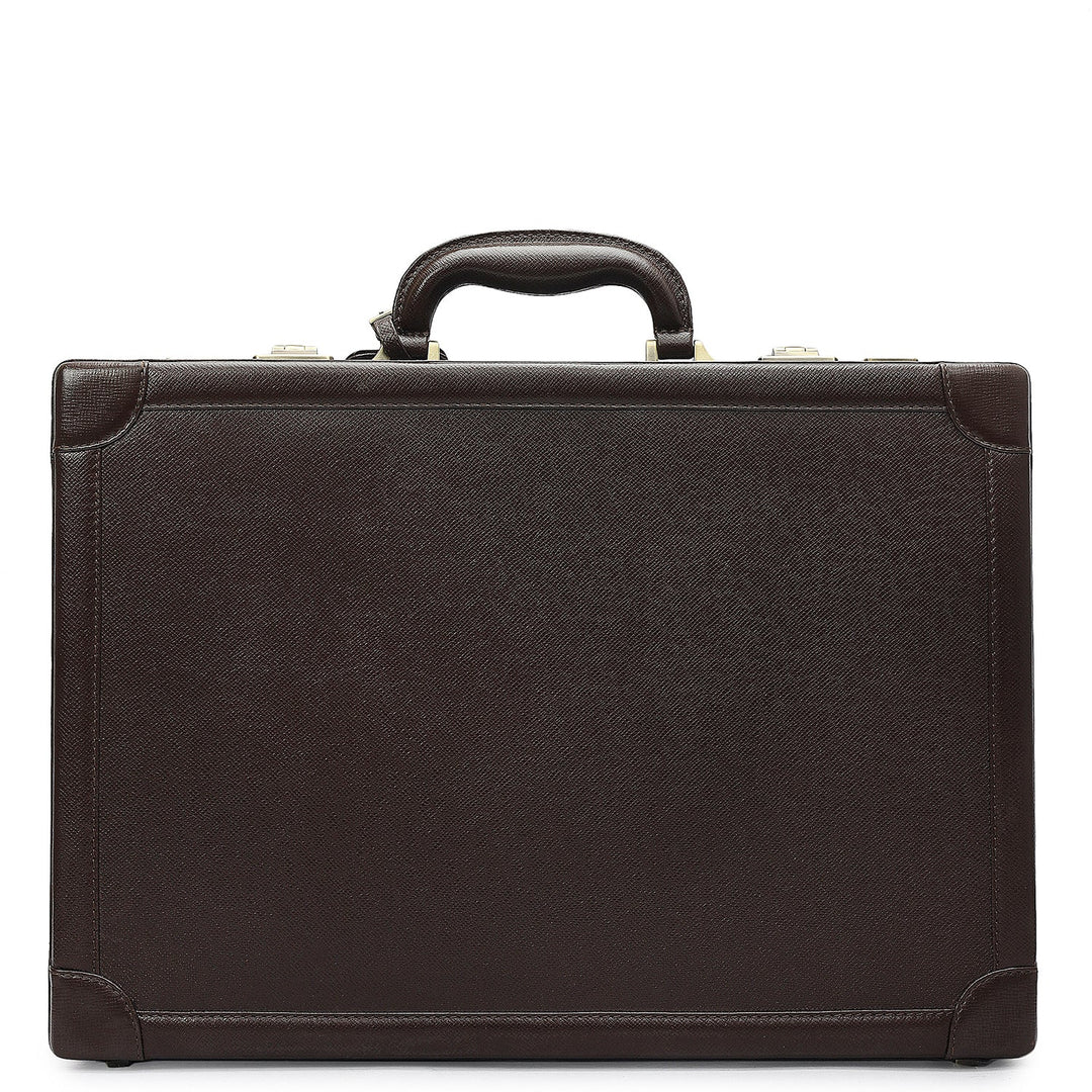 Franzy Leather Brief Case - Chocolate