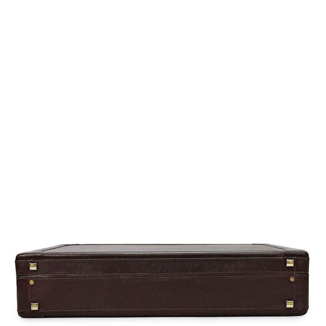 Franzy Leather Brief Case - Chocolate