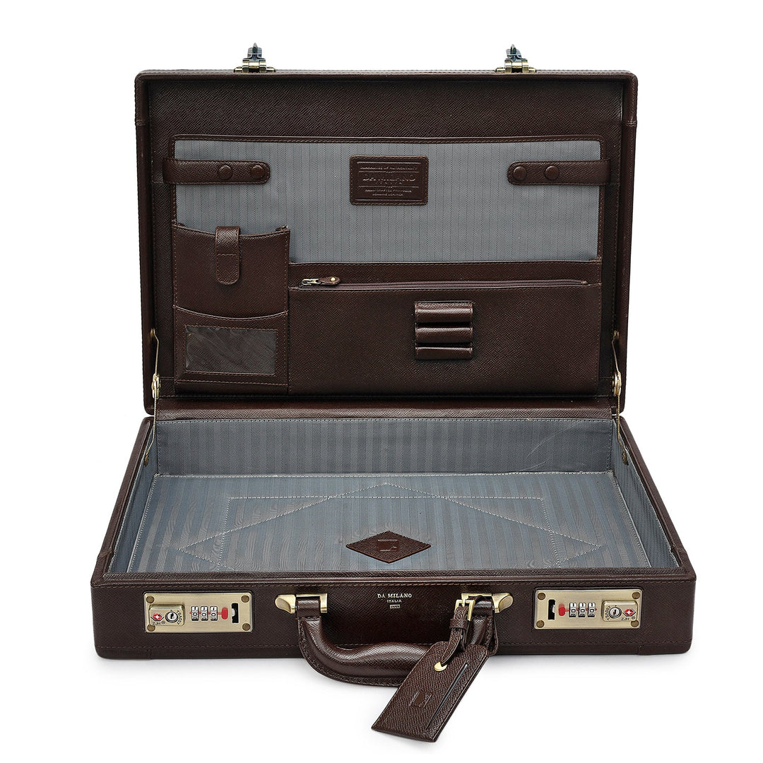 Franzy Leather Brief Case - Chocolate
