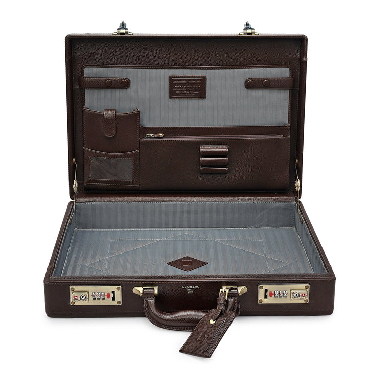 Franzy Leather Brief Case - Chocolate