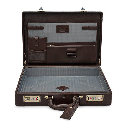 Franzy Leather Brief Case - Chocolate
