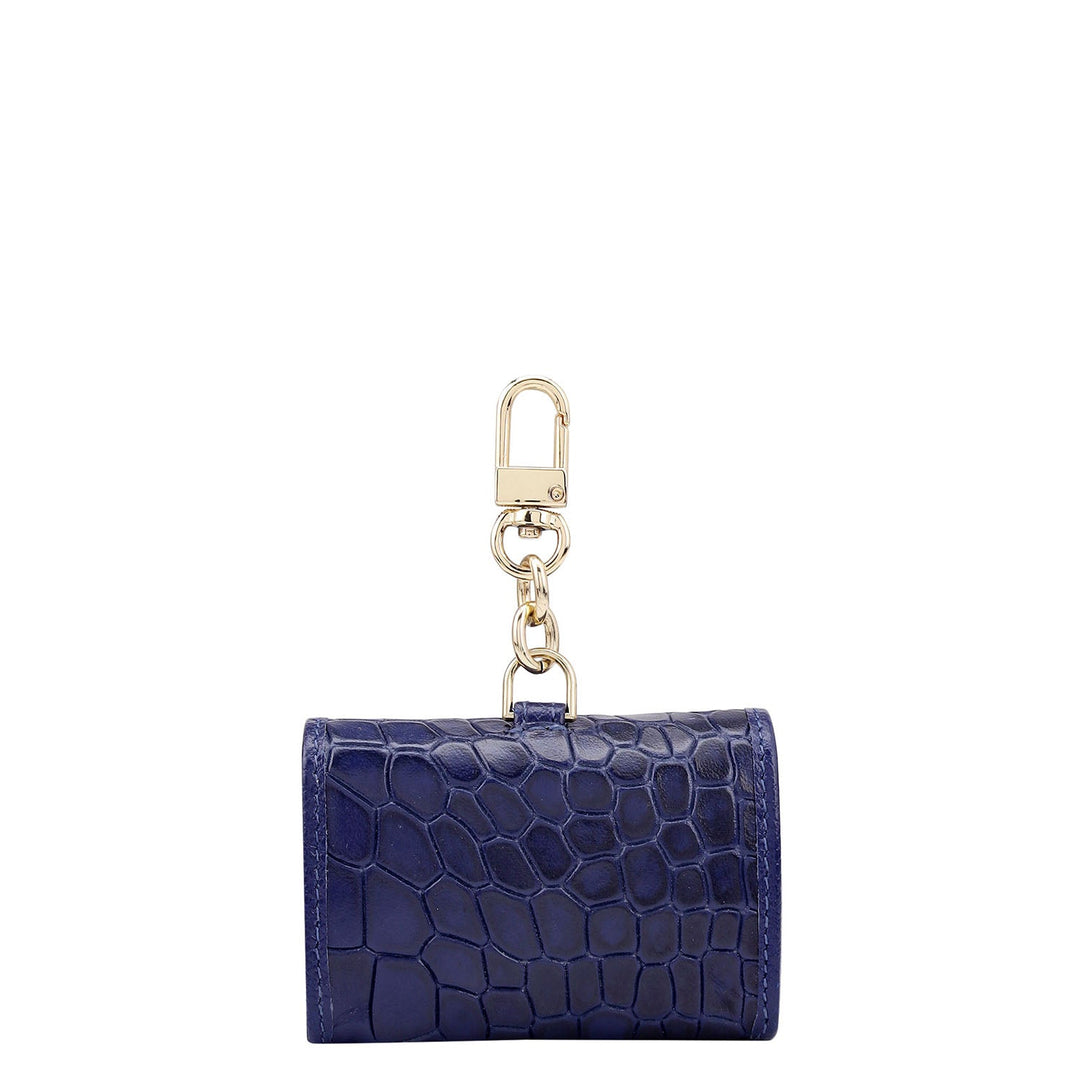 Croco Leather Bag Hanging - Ink Blue