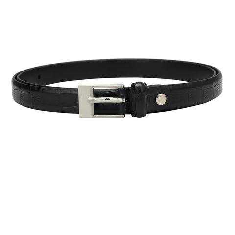 Formal Croco Leather Ladies Belt - Black