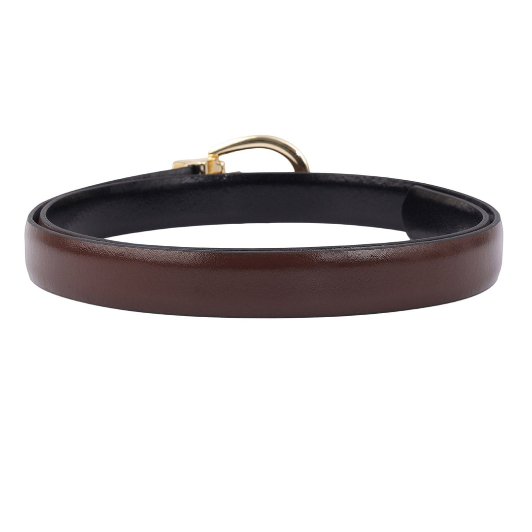 Casual Plain Leather Ladies Belt - Brown & Black