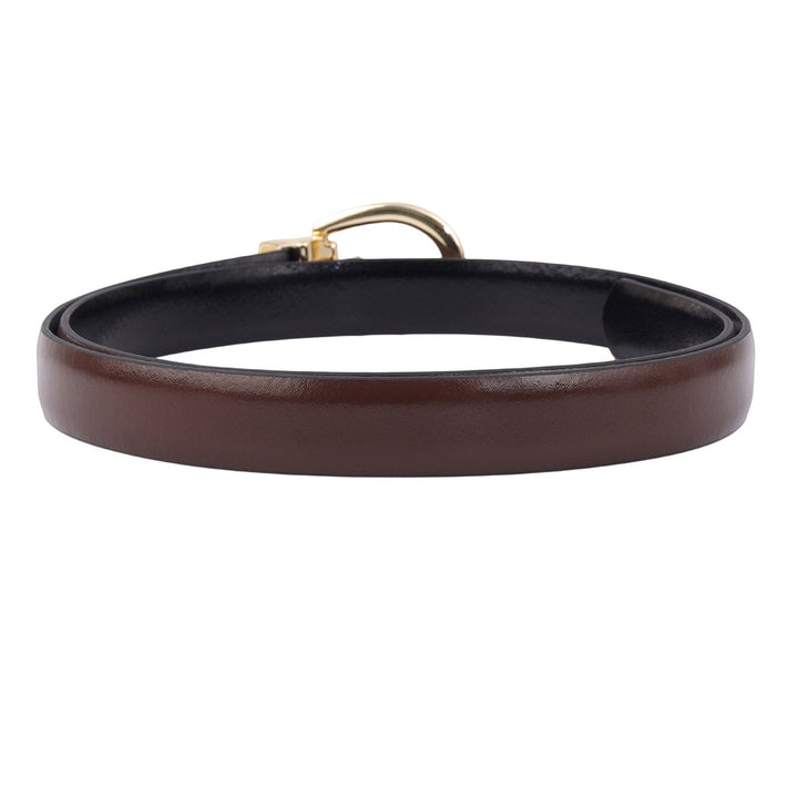 Casual Plain Leather Ladies Belt - Brown & Black