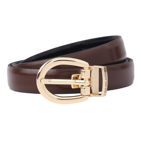 Casual Plain Leather Ladies Belt - Brown & Black