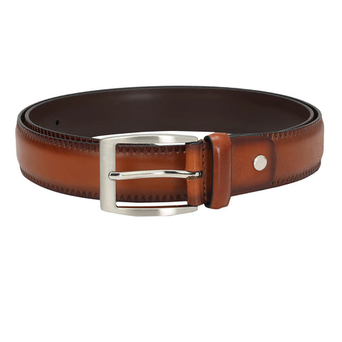 Formal Plain Leather Mens Belt - Tan