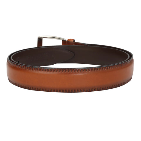 Formal Plain Leather Mens Belt - Tan