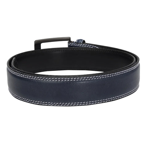 Formal Plain Leather Mens Belt - Blue