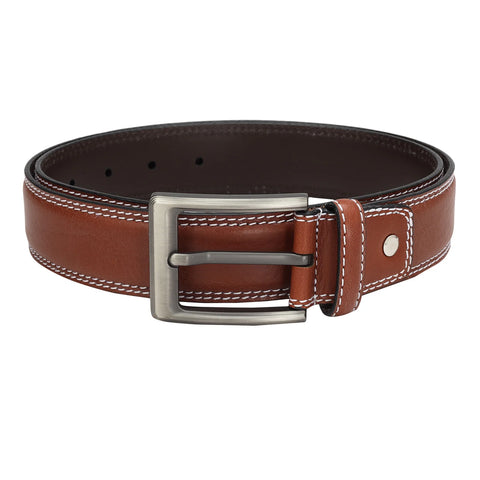 Formal Plain Leather Mens Belt - Cognac