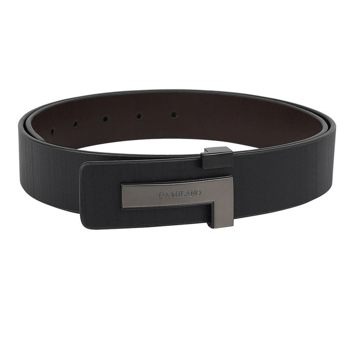 Semi Formal Aztec Leather Mens Belt - Black