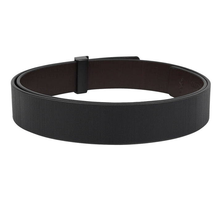 Semi Formal Aztec Leather Mens Belt - Black