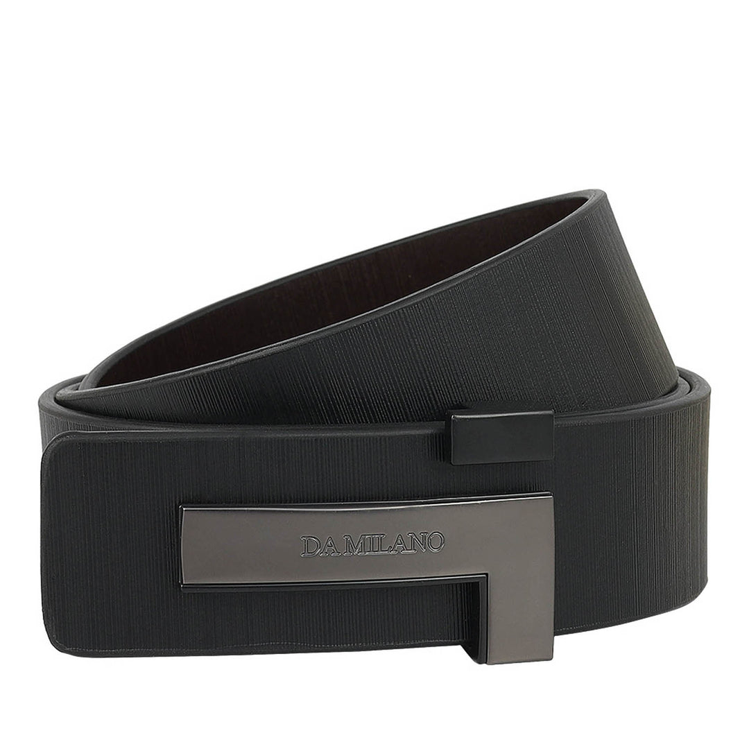 Semi Formal Aztec Leather Mens Belt - Black