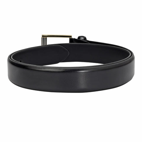 Formal Plain Leather Mens Belt - Black