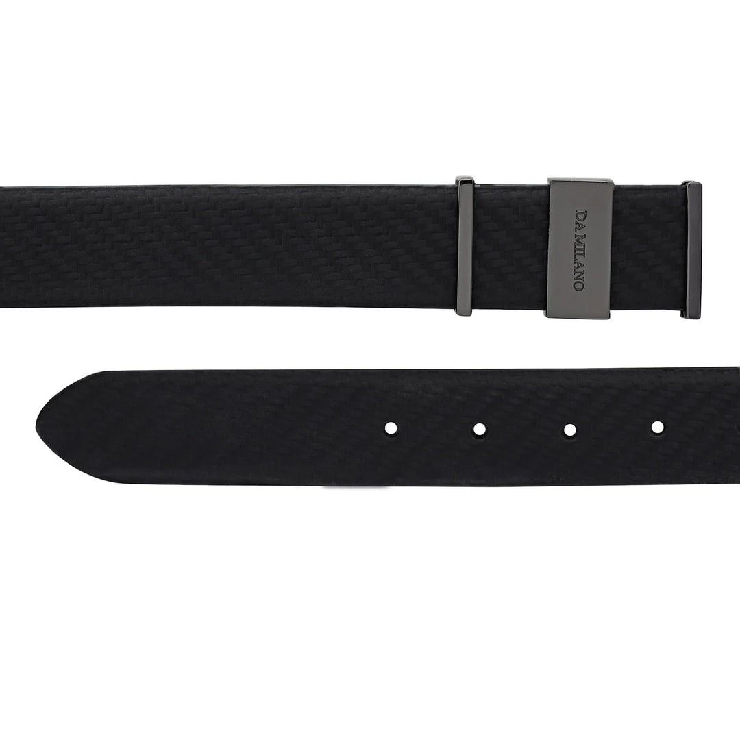 Formal Mat Emboss Leather Mens Belt - Black