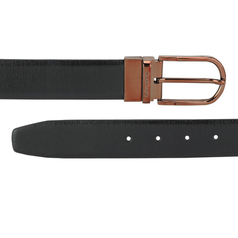 Formal Aztec Leather Reversible Mens Belt - Black & Brown