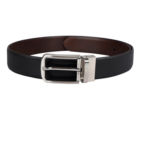 Formal Fish Leather Mens Belt - Black & Brown