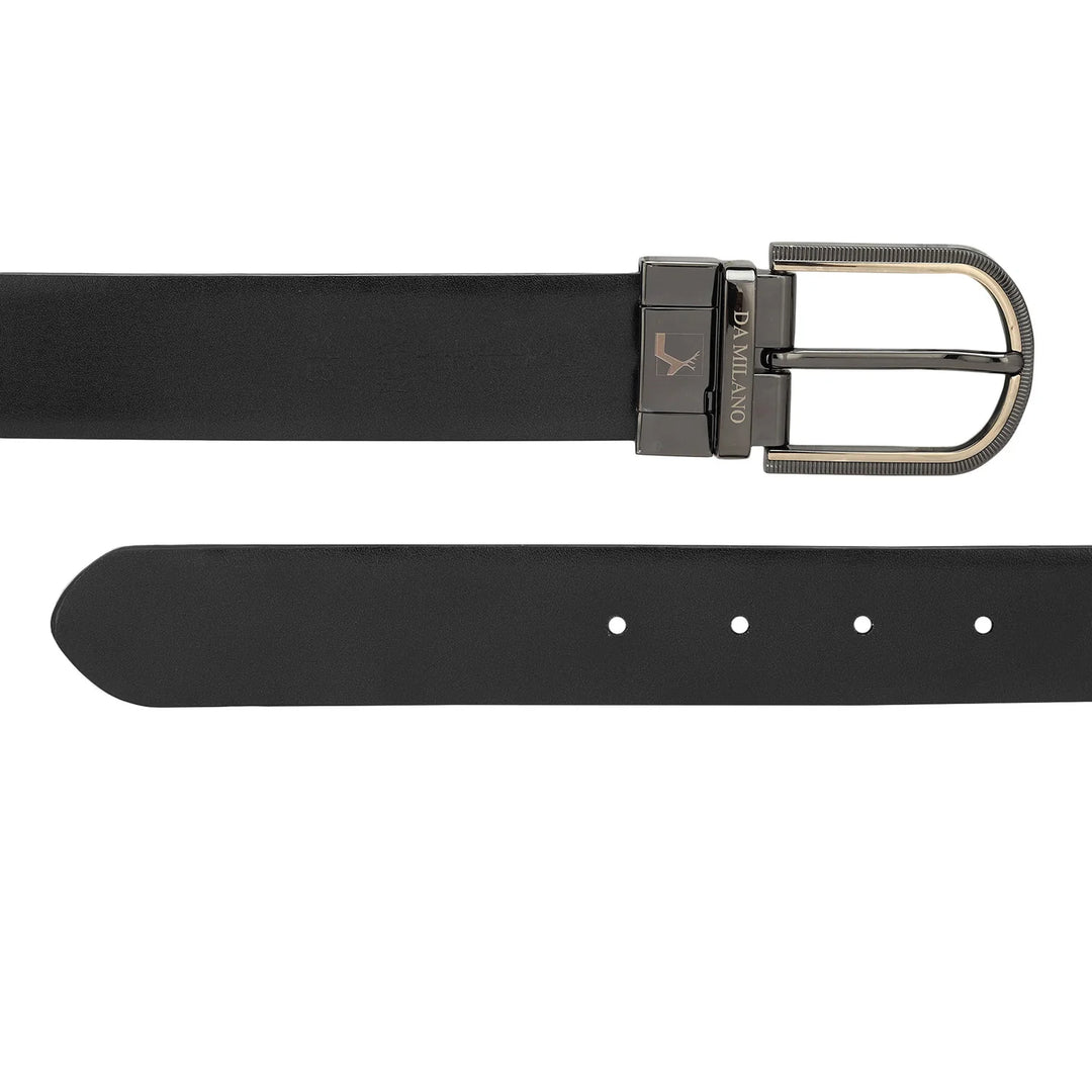 Formal Plain Leather Mens Belt - Black & Cognac