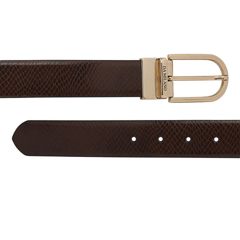 Formal Snake Leather Reversible Mens Belt - Brown & Black