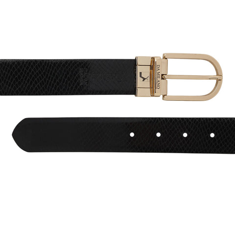 Formal Snake Leather Reversible Mens Belt - Brown & Black