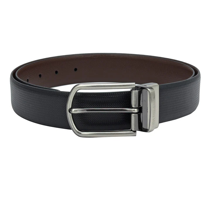 Formal Fish Leather Mens Belt - Black & Brown