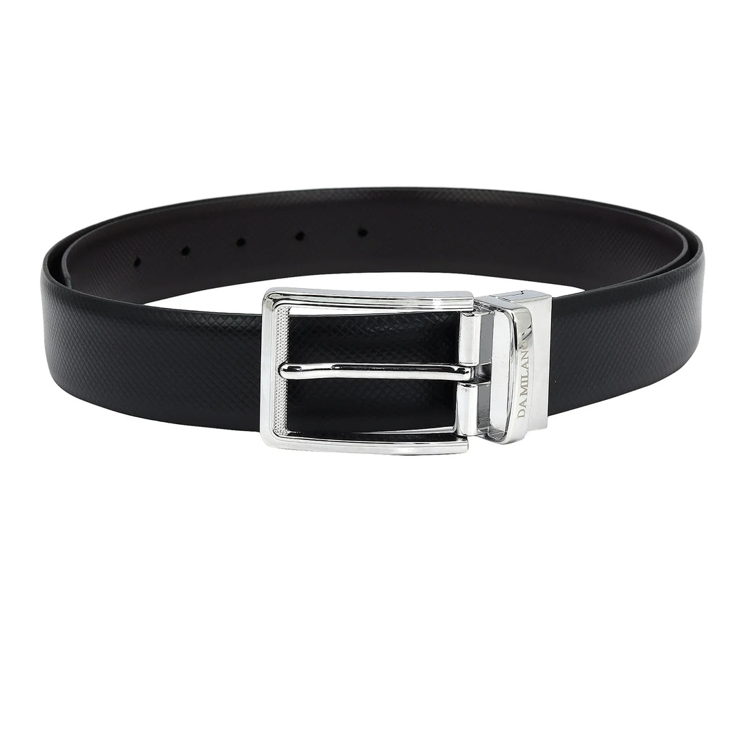 Formal Matrix Leather Mens Belt - Black & Brown