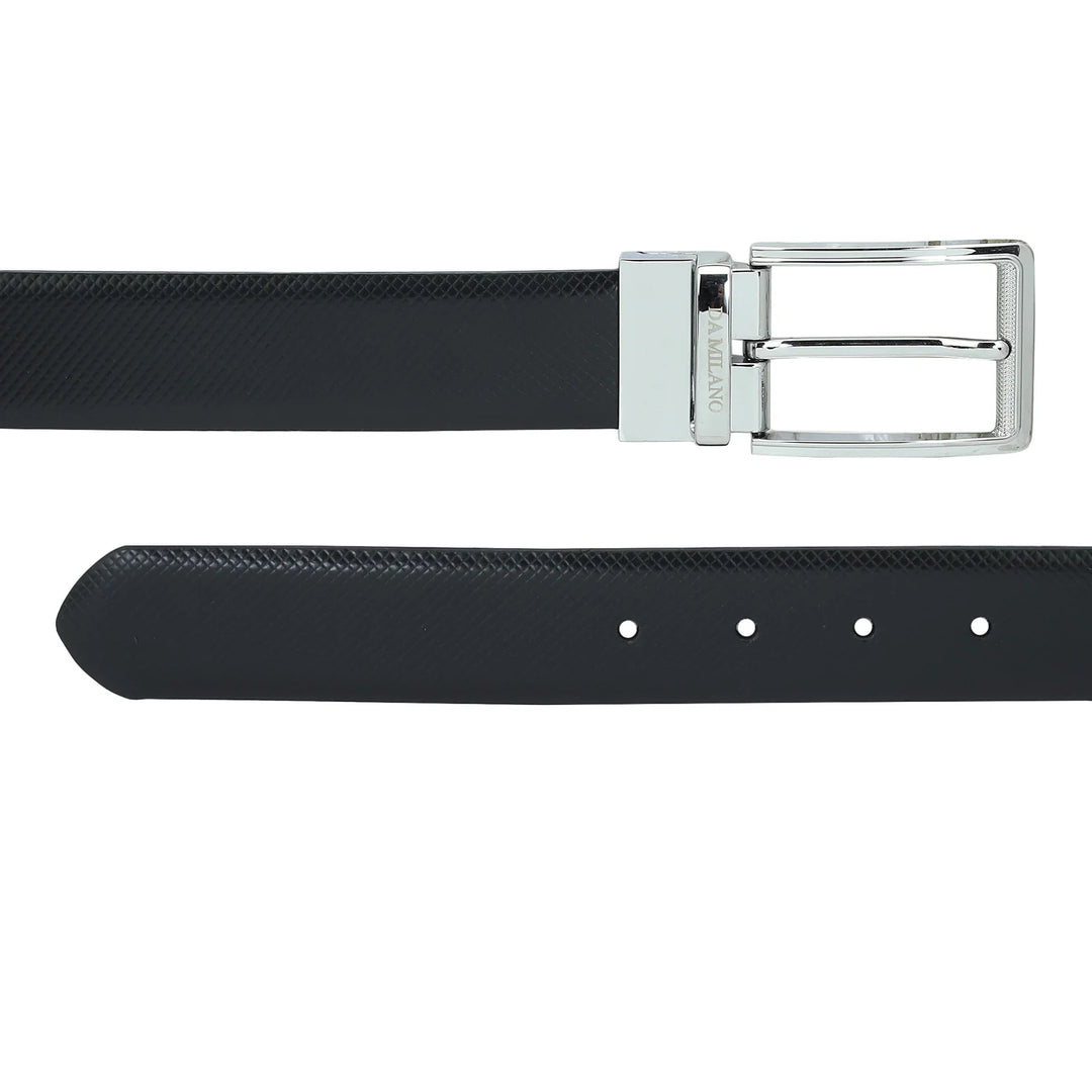 Formal Matrix Leather Mens Belt - Black & Brown