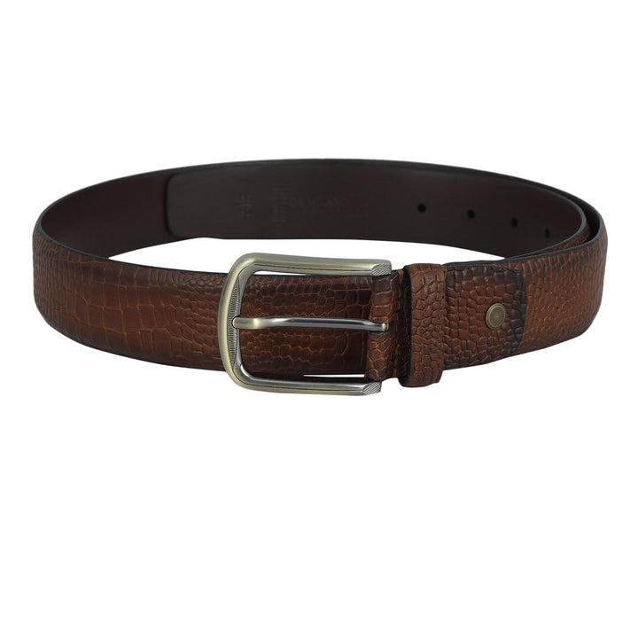 Casual Croco Leather Mens Belt - Tan