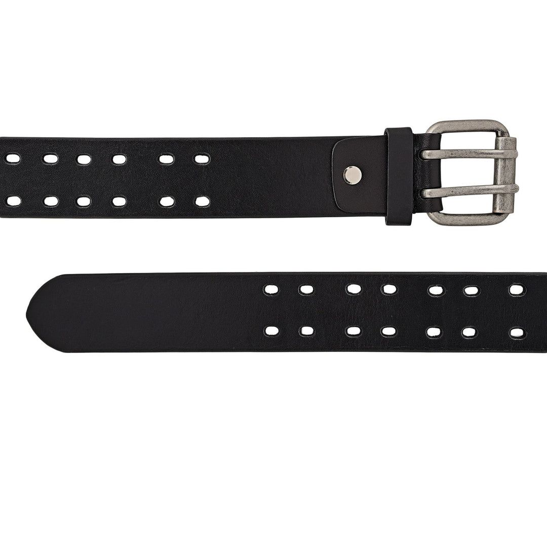 Casual Plain Leather Mens Belt - Black