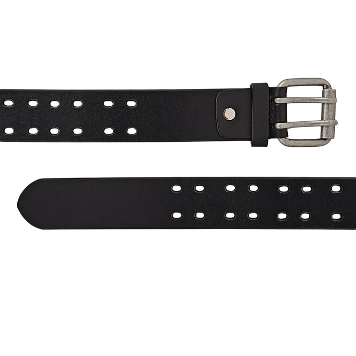 Casual Plain Leather Mens Belt - Black