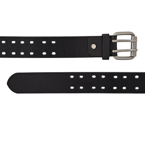 Casual Plain Leather Mens Belt - Black