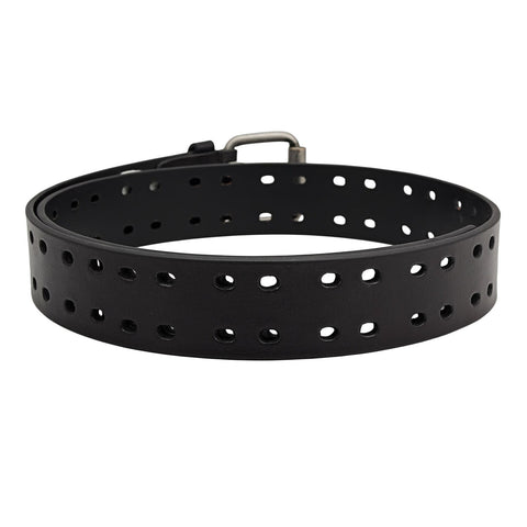 Casual Plain Leather Mens Belt - Black