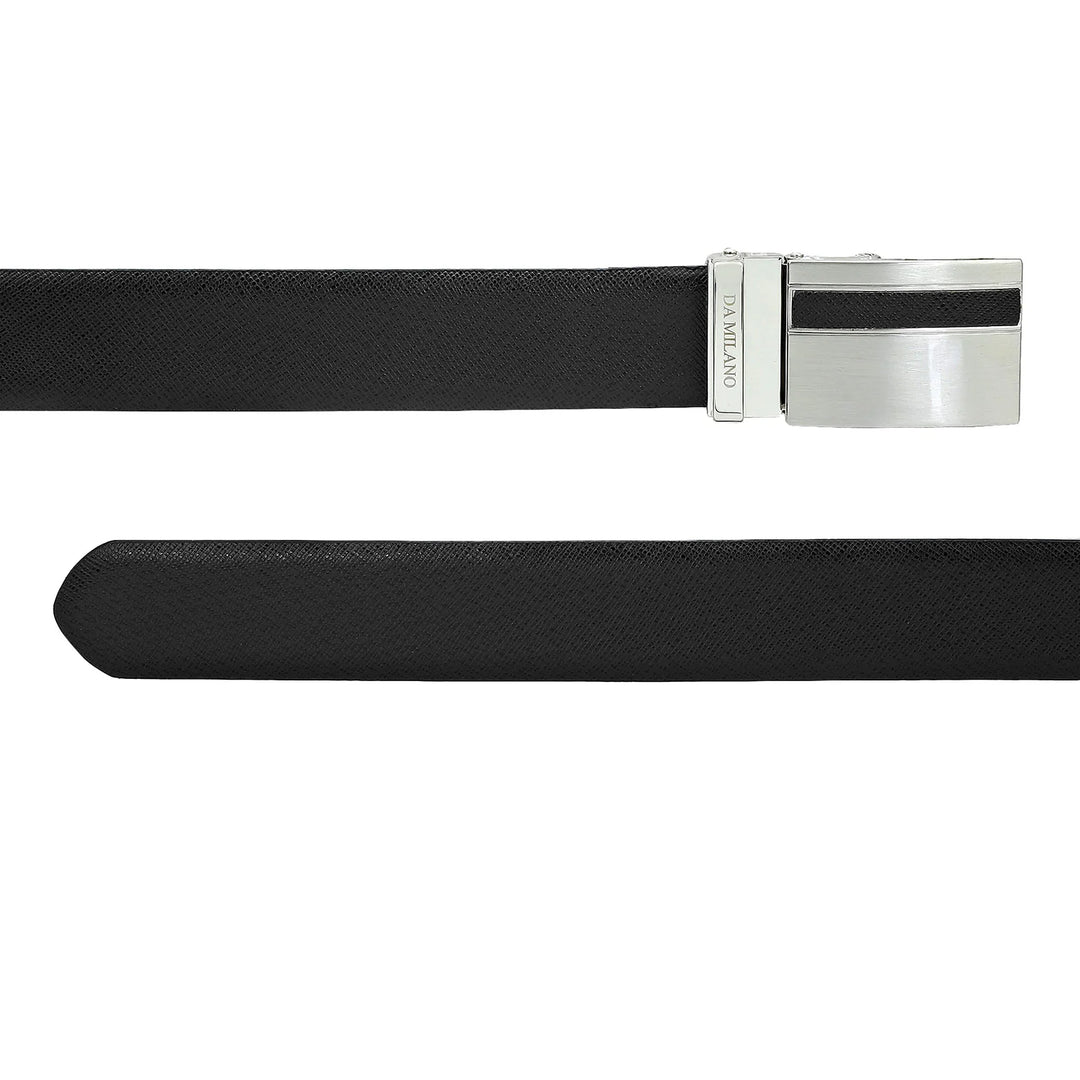 Formal Saffiano Leather Mens Belt - Black