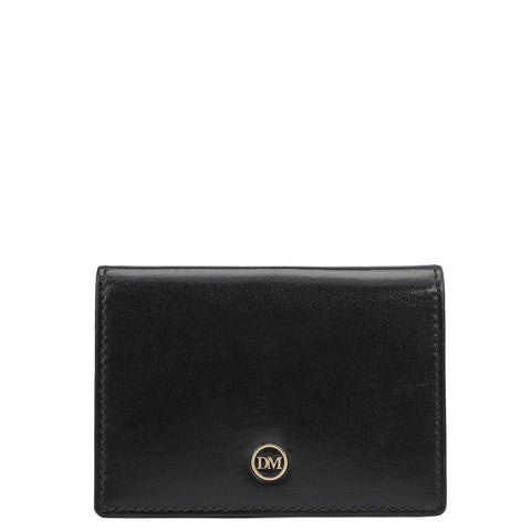 6 Slots Leather Card Case - Black